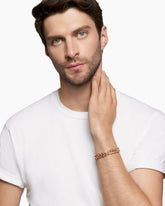 Curb Chain Bracelet in 18K Rose Gold with Cognac Diamonds, 11.5mm